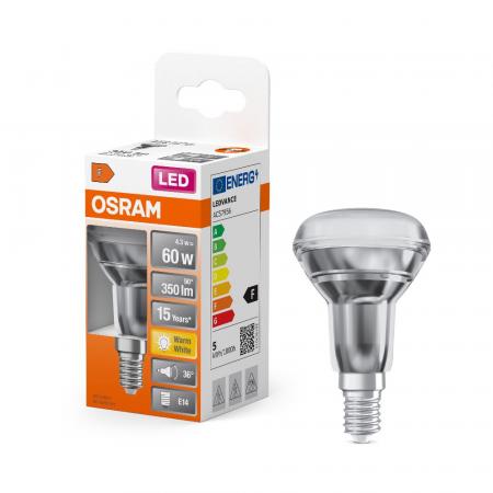 6er Set OSRAM E14 LED Strahler STAR R50 36° 4.3W wie 60W 2700K warmweißes gebündeltes Licht